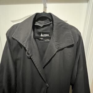 VTG LONDON FOG Trench Coat Womens Size 14R Removable Zip Lining Belted Black USA